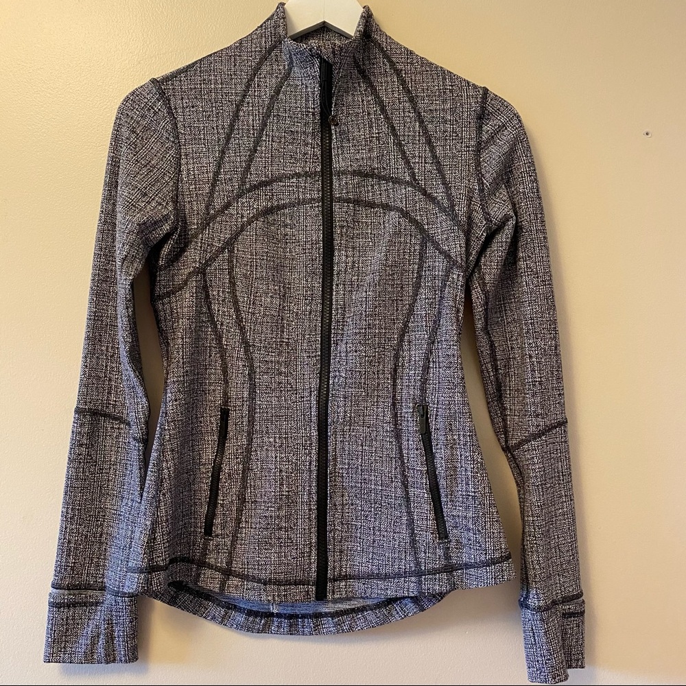 Lululemon Define Jacket in Black & White Herringbone Print Sz 6 - Picture 1 of 15